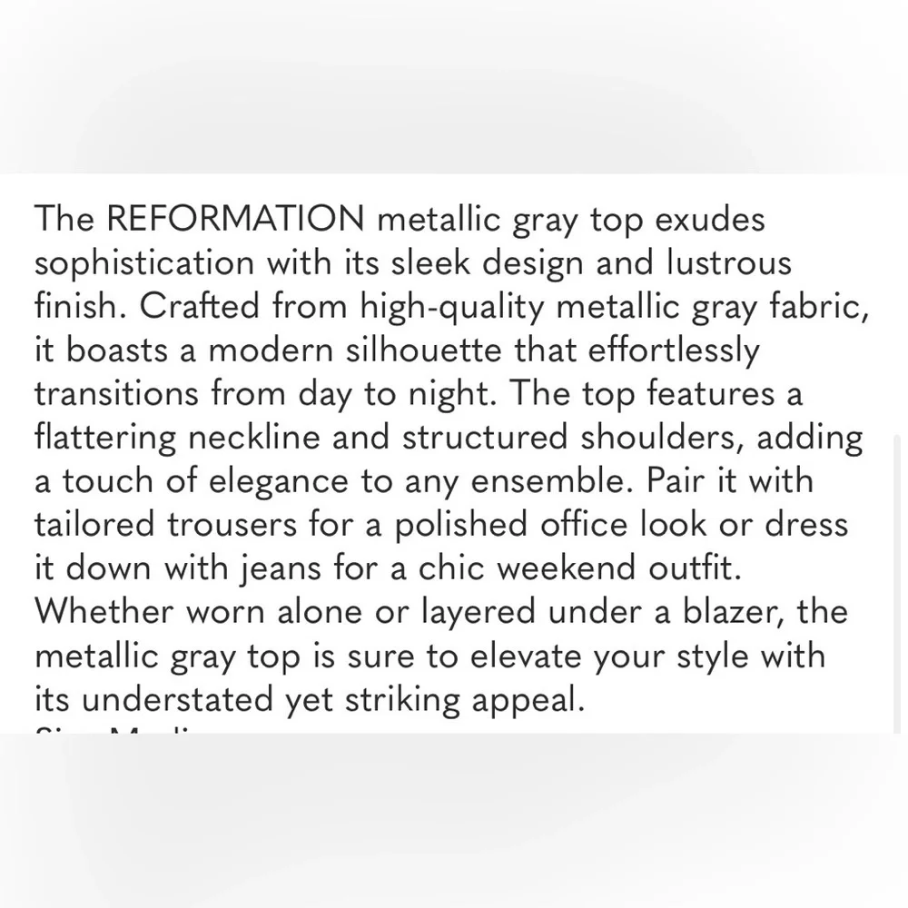 Reformation Junie Shimmer Mock Neck Top Size Large NEW - Picture 3 of 13